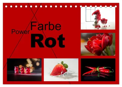 Produktbild von Powerfarbe Rot (Tischkalender 2027 DIN A5 quer), CALVENDO Monatskalender