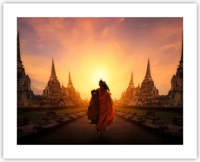 Produktbild von Poster - Poster ohne Rahmen - Tempel Mönch - 50x40 cm - Wand Bild - Wanddeko - Wandbilder - Kunstposter - Wandposter - Bilder - Kunstdruck - Wanddekoration - Wandbild - P2XAA50x40-3472