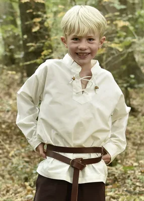 Produktbild von Kinder Mittelalter-Hemd Colin, natur - Ritterhemd Mittelalterhemd Wikinger Kostüm Verkleidung Größe: 110