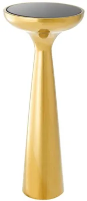 Produktbild von Casa Padrino Luxus Edelstahl Beistelltisch mit Glasplatte Gold / Schwarz Ø 29 x H. 71,5 cm - Hotel Möbel