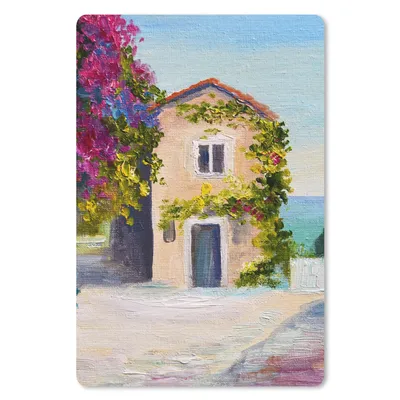Produktbild von MuchoWow® Mauspad Mousepad Malerei - Haus - Ölfarbe - Dorf 18x27 cm - Mousepads - Maus Mat - Pad - Mausunterlage