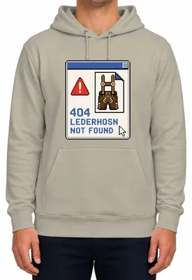 Produktbild von 404 Lederhosn Not Found Lustig Trachtenshirt Lederhose Hoodie Kapuzenpullover, Natur, S