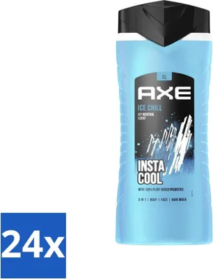 Image de Ax XL – Gel douche 3 en 1 – Ice Chill – Menthol glacé – Insta Cool – 400 ml - Pack économique - 24 pièces