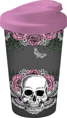 Produktbild von Coffee to go Becher Lady Skull 400ml