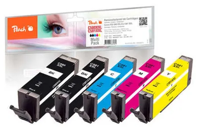 Image de Peach Multi Pack, XXL compatible avec Canon PGI-580XXL, CLI-581XXL