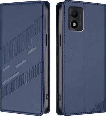 Produktbild von Hülle für TCL 303, Kunstleder Brieftaschen Handyhülle mit Kartenfach und Standfunktion Blau