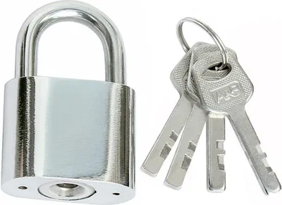 Produktbild von Vorhängeschloss Vorhangschloss 40 mm Hangschloss Kellerschloss Chrom Matt mit 3x Schlüsseln