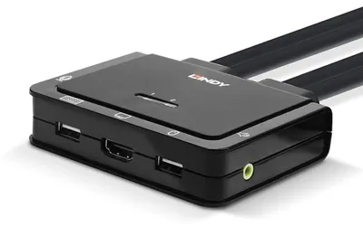 Immagine prodotto di LINDY 2 Port HDMI 18G, USB Type C Cable KVM Switch