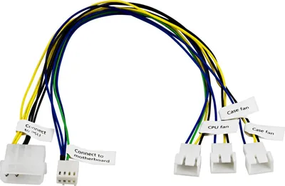 Produktbild von AKASA - Molex LP4-Stecker auf 3x PWM-Lüfter zum Motherboard-Verbindungskabel