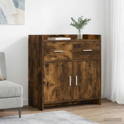 Zdjęcie produktu dla Komoda vidaXL z dębu wędzonego 75 x 36 x 80 cm z płyt drewnopochodnych