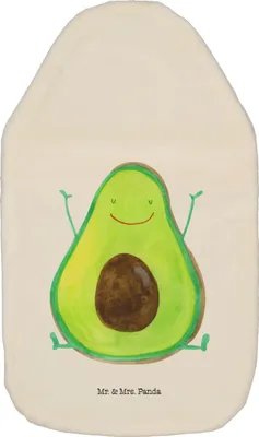 Produktbild von Mr. & Mrs. Panda Wärmekissen Avocado Glücklich - Weiß - Geschenk, Gesund, Chaos, Frucht, Wärmflaschen, Wärmflasche, Freude, wärmebeutel, Flauschige, naturkautschuk