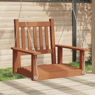Produktbild von Möbel Garten-Hängestuhl mit Metallketten Braun Massivholz Tanne - Hollywoodschaukeln 4008975