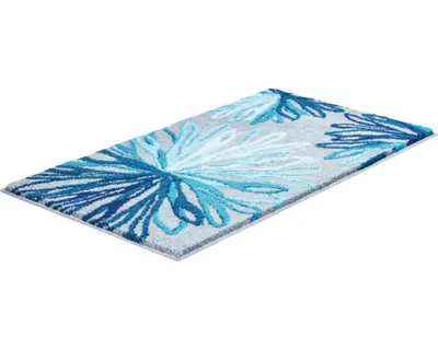 Produktbild von Grund Badteppich ART - 100% Polyacryl SUPERSOFT, Farbe:Türkis / Grau, Größe:70x120 cm