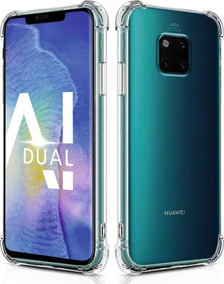 Produktbild von Conie Rugged Silikon Schutzhülle für Huawei Mate 20 Pro Tasche Case Cover Bumper TPU Hülle in Transparent
