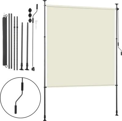 Produktbild von Hengda Senkrechtmarkise Außenrollo 200 x 270 cm Balkonrollo mit Handkurbel Sichtschutz Vertikalmarkise ohne Bohren Sonnenschutz Windschutz Creme