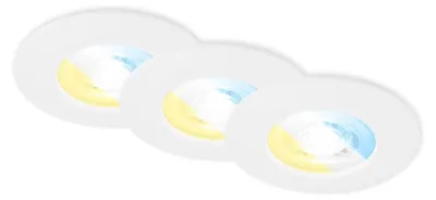 Obrázek produktu pro Sada 3 vestavných svítidel LED CCT stmívatelná 4,9 W 580 lm plastová bílá
