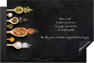 Produktbild von KitchenYeah© Herdabdeckplatte Sprichwörter - Papa-Rezept - Zitate - Kochen , 81x52cm, Küche Deko, Glaskeramikkochfeld Herdabdeckung, Abdeckplatte fùr Kochfeld