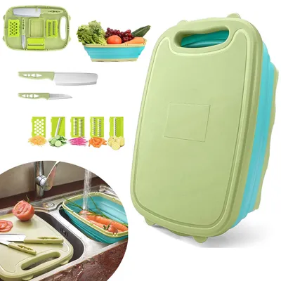 Produktbild von 9-in-1 Multifunktionales Camping Schneidebrett – Faltbarer Küchenhelfer, Camping und Wohnmobil Zubehör für Küche, Grillen & Outdoor