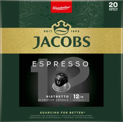Produktbild von JACOBS Kapseln Espresso Ristretto 200 Nespresso kompatible Kaffeekapseln