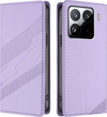 Obrázek produktu pro Pouzdro pro Xiaomi 15 Pro,Polyuretankožené peněženkové pouzdro s přihrádkou na karty a funkcí stojánku Violett