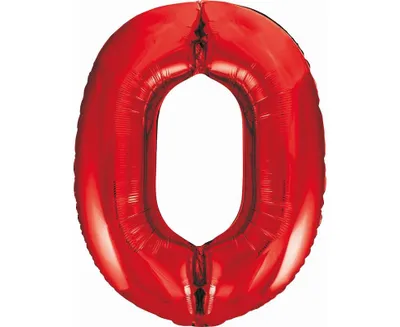 Zdjęcie produktu dla Balon foliowy XL numer 0 czerwony 85 cm