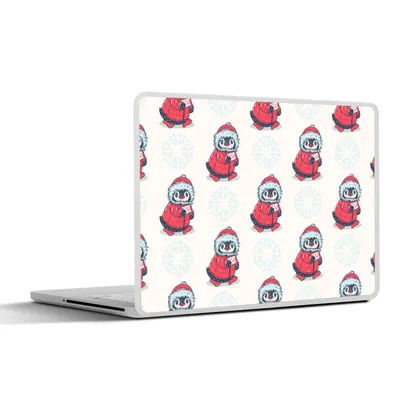 Produktbild von MuchoWow® Laptop Aufkleber Sticker Cover Pinguin - Schnee - Brief - Weihnachten - Muster 30x21 cm - Sticker für Laptop - Selbstklebend