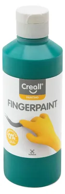 Image de Peinture au doigt Creall sans conservateurs, verte - 250 ml