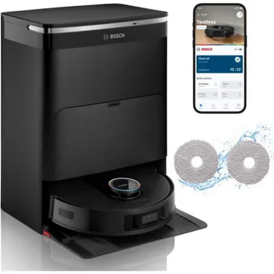 Immagine prodotto di Bosch BCRDW3BX, Robot aspirapolvere e lavapavimenti, Spotless Max Cam, Nero