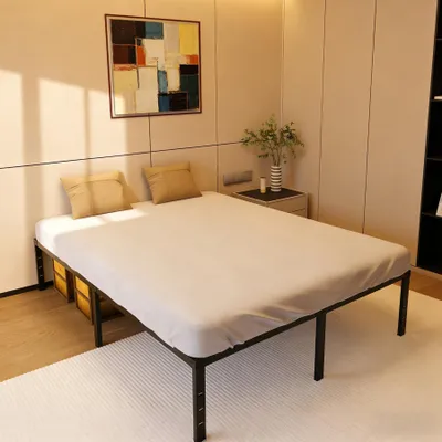 Productafbeelding van Metalen Bedframe met Lattenbodem 160 x 200 cm Zwart
