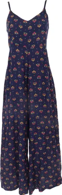 Produktbild von Boho Jumpsuit, Sommer Overall, Einteiler, Viskose Hosenkleid - Blau, Damen, Größe: M/L