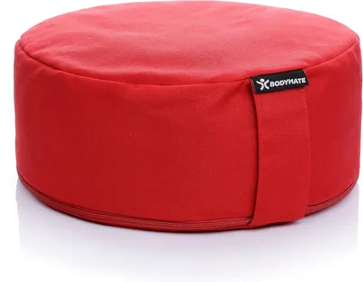 Zdjęcie produktu dla Poduszka do jogi, okrągła, wypełniona łuskami gryki, średnica 31 cm, wysokość 13 cm, przeznaczona do medytacji