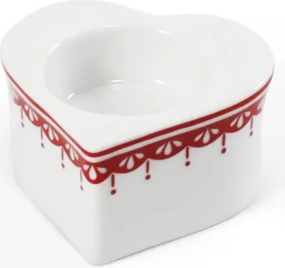 Produktbild von Herz-Kerzenhalter, 7,5 cm, tschechisches Porzellan, Hyggeline, rot, Leander