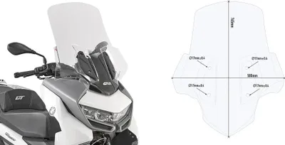 Produktbild von Givi Windschild 5132DTG transparent, 765 mm x 580 mm, mit ABE für BMW C 400 GT (19>22)
