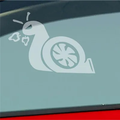Produktbild von Auto Aufkleber Turboschnecke Schnecke Rennschnecke Race 12x8,5 cm Milchglas Sticker Heckscheibenaufkleber