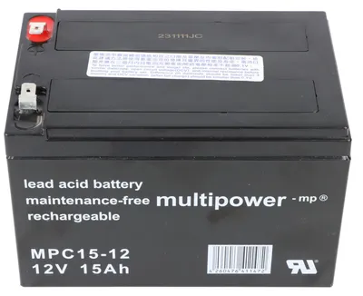 Produktbild von MultiPower MP15-12C Blei Akku mit Faston 6,3 mm 12V, 15000mAh, MPC15-12
