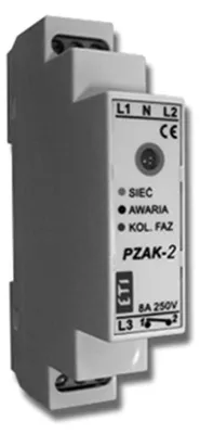 Vorfalrelais 1Z 8A PZAK-1, Asymmetrie- und Phasenfolge, weiß
