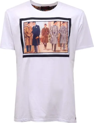 Productafbeelding van 7059AG heren T-shirt van katoen met een wit bedrukking