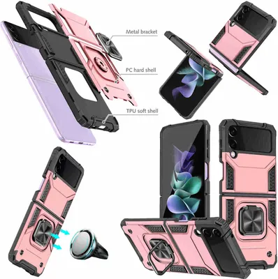 Obrázek produktu pro Pro Samsung Galaxy Z Flip4 5G Magnet Ring Pouzdro na mobilní telefon Ochranný kryt