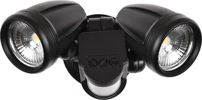 Produktbild von Bewegungsmelder-Aussenleuchten, 2-Kopf-Wandleuchte mit Infrarot-Induktion, LED-Licht, IP54, wasserdicht, 3000 K/4000 K/5000 K/6000 K, Aussensport-Sensor-Innenhofleuchte fuer Garten, Garage, Veranda
