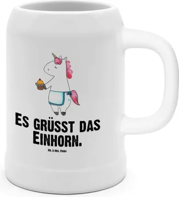 Produktbild von Mr. & Mrs. Panda Krug Einhorn Muffin - Weiß - Geschenk, Humpen, Bier Seidel, Geburtstagsgrüße, Steinkrug, Grüße, Deko, Backen, Bierbecher, Geburtstag