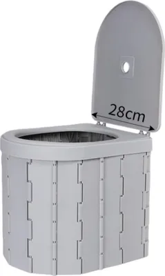 Immagine prodotto di INF WC Portatile Pieghevole con Coperchio - Toilette da Viaggio per Campeggio e Auto Grigio