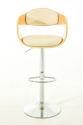 Produktbild von CLP 2er Set Barhocker Kingston Kunstleder drehbar mit Höhenverstellung natur/creme