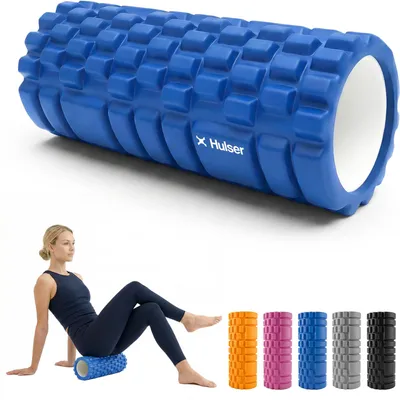 Produktbild von Hulser Faszienrolle für Rücken, Beine & Wirbelsäule – Ganzkörper Foam Roller – 3-Zonen Massageroller für Triggerpunkt-Massage – Fitness & Yoga – 33 cm