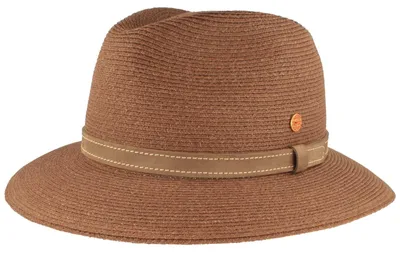 Mayser knautschbarer Stroh Traveller Mathis mit Lederband und UV Schutz 80 in grau