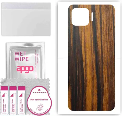 Produktbild von apgo Rückseite Schutzfolie, Skin, kompatibel mit Oppo Reno4 F, Hinten Displayschutzfolie aus Vinylfolie, kratzfest, einfache Montage - Tigerwood