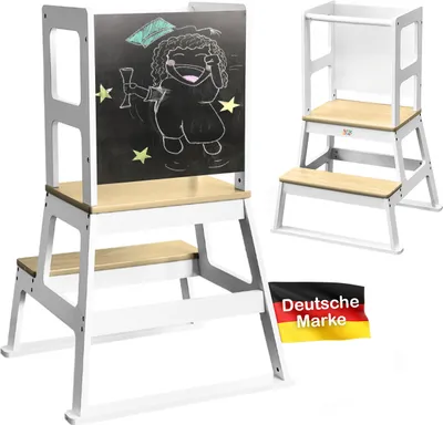 Produktbild von Baby Vivo Lernturm aus Holz - Mit Tafel in Weiß