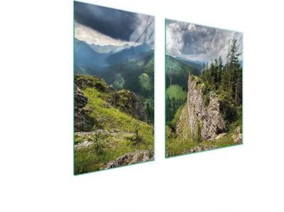 Image de Plaques de recouvrement pour cuisinière 2 pièces 100x52 Couverture de champ en vitrocéramique Planche à découper Paysage Montagnes