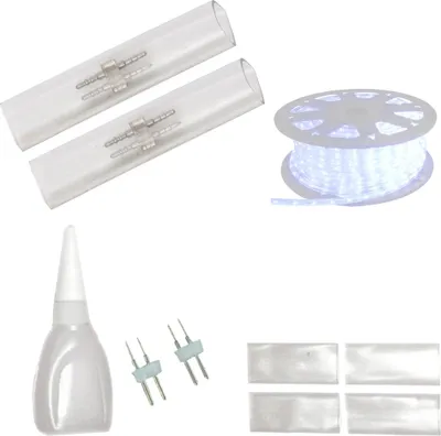 Verbindungsstück für Lichtschlauch - 2er Set mit Schrumpfschlauch, Verbinder und Klebstoff