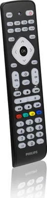 Produktbild von Philips Perfect replacement Universal-Fernbedienung SRP2018/10, DVD/Blu-ray, DVR, SAT, TV, VCR, IR Wireless, Drucktasten, Schwarz