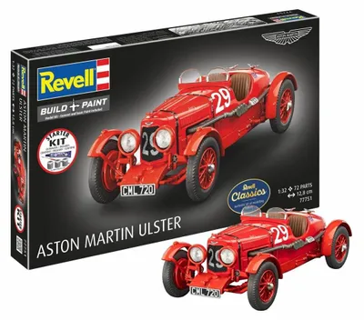 Image de Kit de démarrage Revell pour la construction de maquettes, Aston Martin Ulster, échelle 1:32 - 72 pièces.